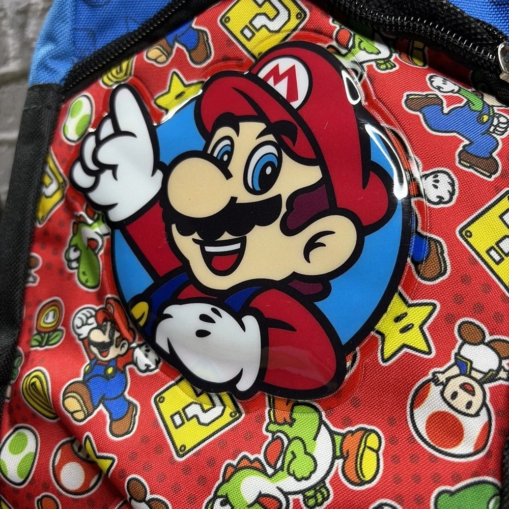 Nintendo Super Mario Sling Gaming Bag Bioworld Kids Crossbody Backpack Red Blue